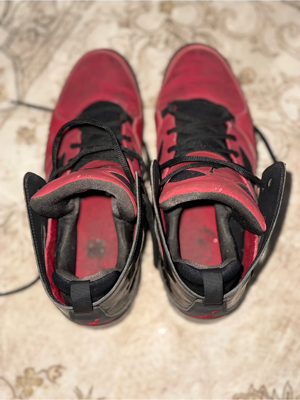 Jordan Red and Black High-Top Sneakers